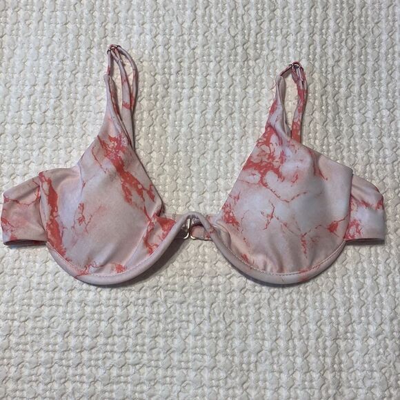 SUPER CUTE 3-PIECE BIKINI AND SARONG SET TIE DIE PINK - Picture 5 of 9